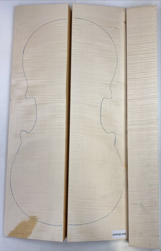 Set Curly Maple Back, Sides and Neck plank for Cello Unique Piece #006